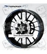 BMW S1000R wheel decals rim stripes 12 pcs. stickers Laminated S1000 R Blue