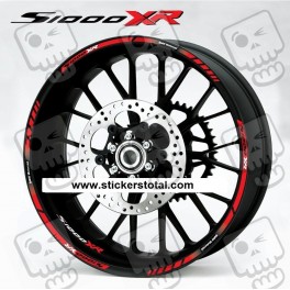 BMW S1000XR wheel decals stickers rim stripes 12 pcs. Laminated S1000 XR Red