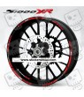 BMW S1000XR wheel decals stickers rim stripes 12 pcs. Laminated S1000 XR Red