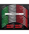 DUCATI CORSE Tricolore wheel stickers decals rim stripes 12 pcs. Laminated