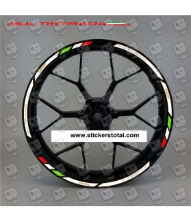 Ducati Multistrada Reflective wheel stickers decals rim stripes 1100 1200 Pikes Peak (Compatible Product)