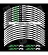 Kawasaki ZX-R wheel stickers decals rim stripes 16 pcs. Laminated ZX-10R ZX-6R ZX-9R