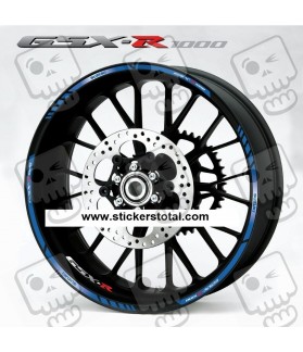Suzuki GSX-R 1000 wheel stickers decals rim stripes 12 pcs. Laminated gsxr1000 Blue (Produto compatível)