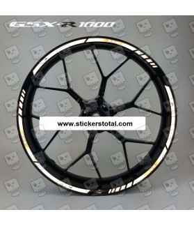Suzuki GSX-R1000 Reflective wheel stickers decals rim stripes GSXR 1000 White