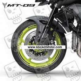 Yamaha MT-09 wheel stickers decals rim stripes Laminated MT09 Black
