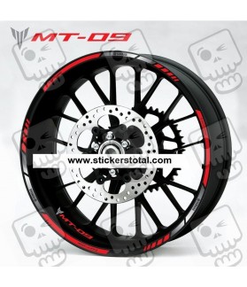 Yamaha MT-09 wheel stickers decals rim stripes Laminated MT09 Red