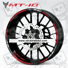 Yamaha MT-10 wheel stickers decals rim stripes Laminated MT10 grey