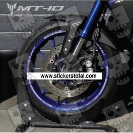 Yamaha MT-10 wheel stickers decals rim stripes Laminated MT10 grey