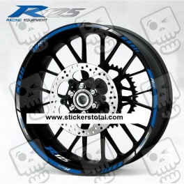 Yamaha R125 wheel stickers decals rim stripes Laminated blue R 125