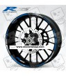 Yamaha R125 wheel stickers decals rim stripes Laminated blue R 125