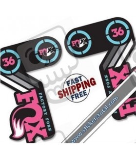 DECALS STICKERS FOX 36 HERITAGE 40TH ANNIVERSARY CYAN PINK