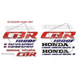 Kit Stickers decals HONDA CBR 1000F YEAR 1987