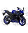 YAMAHA YZF-R125 Year 2022 BLUE/BLACK DECALS (Compatible Product)