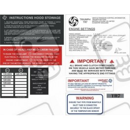 Triumph TR8 replacement Engine Bay Decals DECALS (Compatible Product)