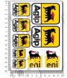 Agip Sponsors silver metallic Large Decal set 12x16 cm Laminated 31 stickers