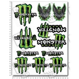 Monster Energy Sponsors Large Decal set 24x32 cm 22 stickers Laminated