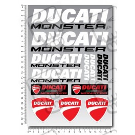 DUCATI MONSTER tank stickers 2 parts set Laminated 13 pcs