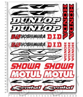 Honda CRF motocross Sponsors Large Decal set 24x32 cm Laminated