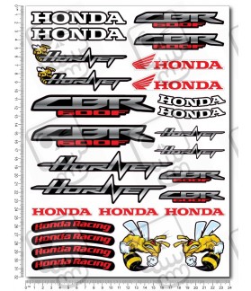 DECALS HONDA CBR-600F Hornet Large Decal set 24x32 cm 27 stickers CBR 600F (Compatible Product)