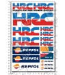 HRC Honda Racing medium Decal set 16x26 cm Laminated CBR RR