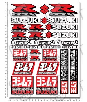 Suzuki Yoshimura Large Decal set 24x32 cm Laminated (Produit compatible)