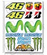 Valentino Rossi 46 Movistar Yamaha Large Decal set 24x32 cm Laminated