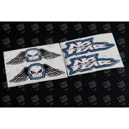 No Fear Logo and Skull decals stickers 4 pcs 10 cm