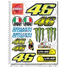 Valentino Rossi 46 The Doctor Large Decal set 24x32 cm Laminated