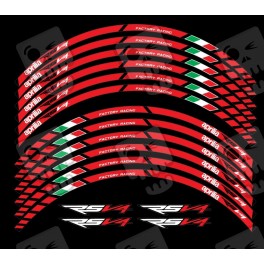 Aprilia RSV4 3 Way Wheel decals stickers rim stripes 12 pcs. RSV Factory Laminated full color