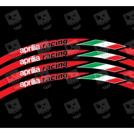 APRILIA Racing Italian flag Wheel decals rim stripes 16 pcs. Laminated full color