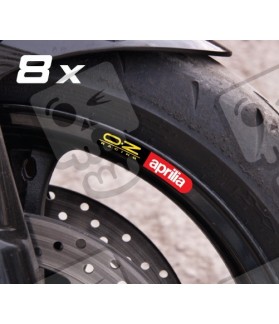APRILIA OZ Racing small Wheel decals rim stripes 8 pcs. Laminated 