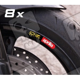 APRILIA OZ Racing small Wheel decals rim stripes 8 pcs. Laminated 