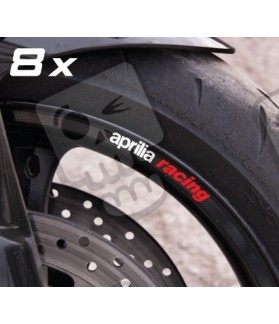 APRILIA Racing small Wheel decals rim stripes 8 pcs. Laminated 