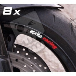APRILIA Racing small Wheel decals rim stripes 8 pcs. Laminated 