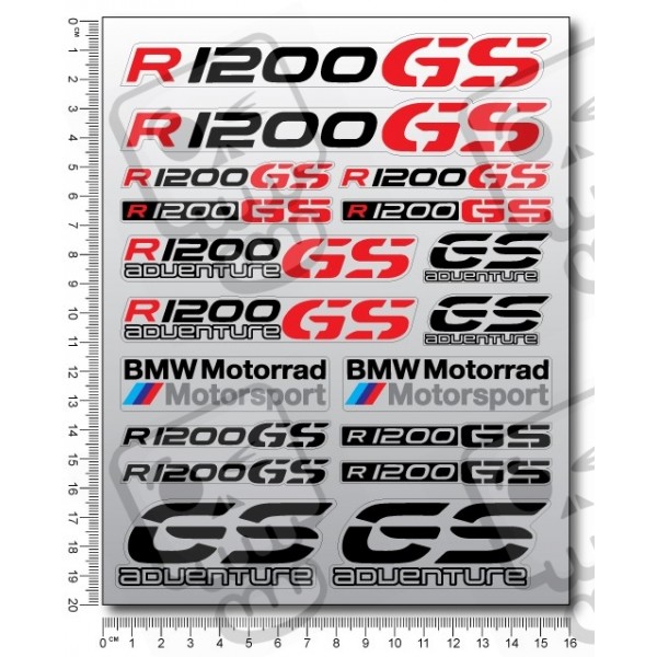 Set D'autocollants Pour BMW R1200 GS Adventure - 14 Stickers - Neuf
