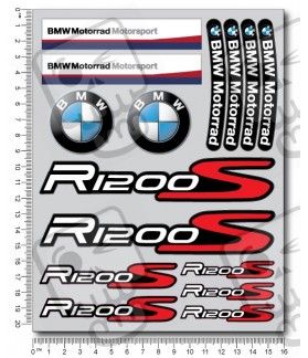 BMW Motorrad R1200S 2 parts motorcycle sticker decal set Laminated 22 pcs. R1200 S (Produto compatível)