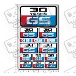 30 Years GS medium decal sticker set 16x26 cm bmw r1200GS Laminated