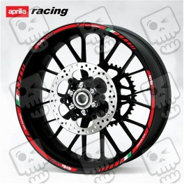 Aprilia Racing Wheel decals rim stripes 12 pcs. stickers Laminated RSV Tuono Red
