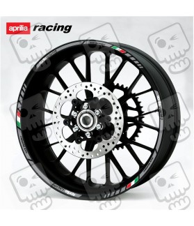 Aprilia Racing Wheel decals rim stripes 12 pcs. Laminated full color RSV Tuono Grey