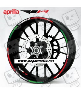 Aprilia RSV4 Tricolore Wheel decals stickers rim stripes 12 pcs. RSV 4 Factory Laminated