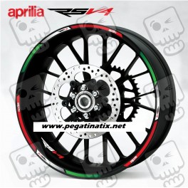 Aprilia RSV4 Tricolore Wheel decals stickers rim stripes 12 pcs. RSV 4 Factory Laminated