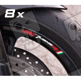 APRILIA RSV Tuono V4 small Wheel stickers decals rim stripes 8 pcs. Laminated