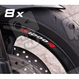 BMW S1000R small Wheel decals rim stripes 8 pcs. Laminated