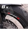 BMW S1000R small Wheel decals rim stripes 8 pcs. Laminated