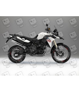 STICKERS BMW F-800GS Wheel rim stripes White Red (Compatible Product)