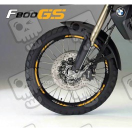 BMW F800GS Wheel decals stickers rim stripes f800 gs 19'' 17'' Yellow
