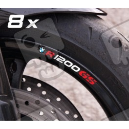 BMW R1200GS small Wheel decals rim stripes 8 pcs. r1200 GS Laminated