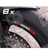 BMW R1200GS small Wheel decals rim stripes 8 pcs. r1200 GS Laminated