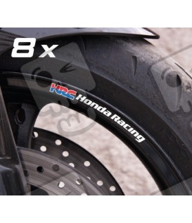 Honda Racing HRC small Wheel decals rim stripes 8 pcs. Laminated (Compatible Product)