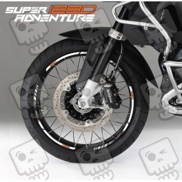 KTM 1290 Super Adventure Wheel stickers decals rim stripes Laminated White